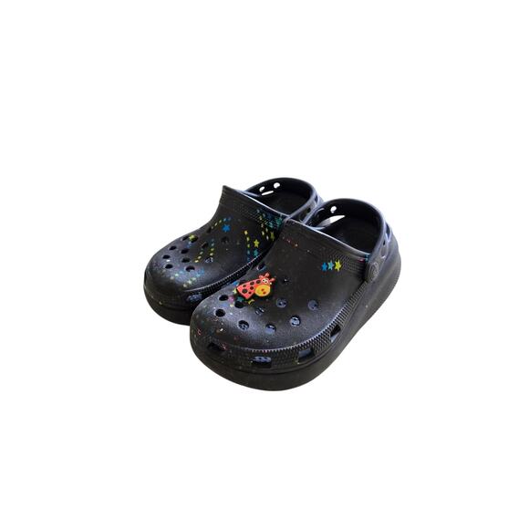 Crocs Unisex-Child Cutie Crush Disco Dance Party Clogs Black Stars 13 Little Kid - Picture 1 of 6